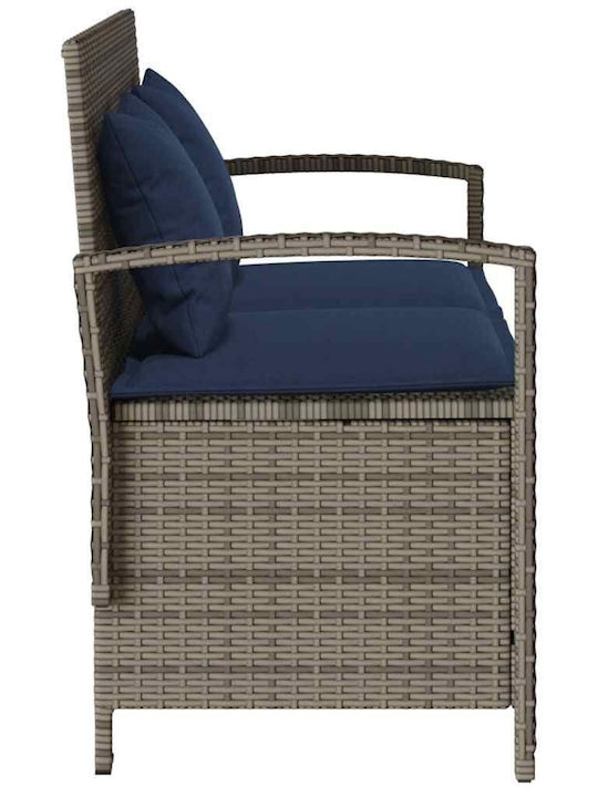 Bench Outdoor Rattan with Chest and Pillows