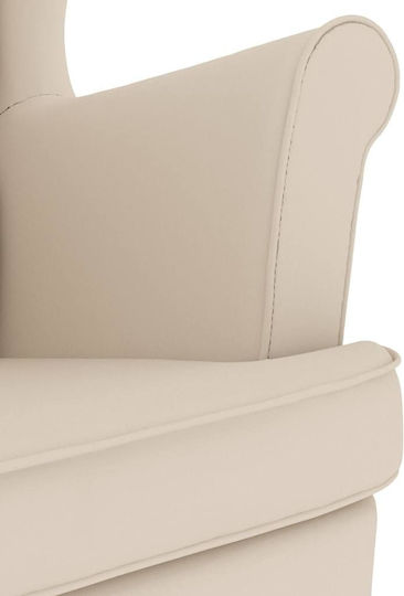 Armchair with Footstool White 74x84x100cm