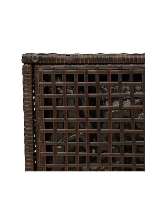 Garden Stool Cube Outdoor Rattan with Cushion Brown 2 Pieces 40x40x43cm