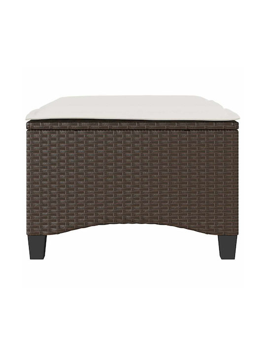 Gartenhocker Würfel Für Außenbereich Rattan Mit Braunen Kissen 2Stücke 55x55x36cm