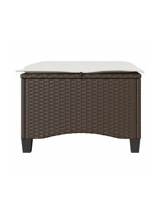 Gartenhocker Würfel Für Außenbereich Rattan Mit Braunen Kissen 2Stücke 55x55x36cm