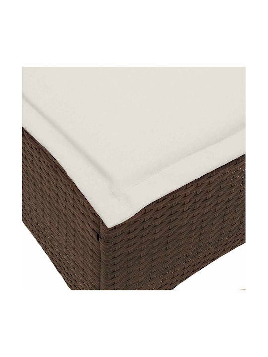 Gartenhocker Würfel Für Außenbereich Rattan Mit Braunen Kissen 2Stücke 55x55x36cm