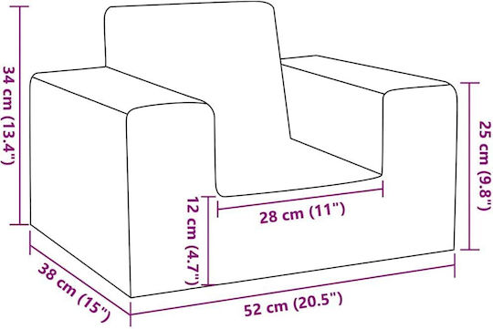 Kinderstuhl Grau 52x38x34cm