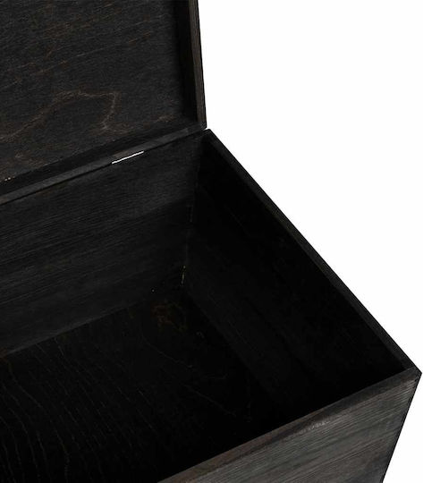 vidaXL Декоративна куфар Дърво Черен 40x30x23бр