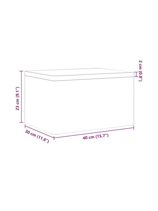 vidaXL Wooden Decorative Trunk Black 40x30x23cm