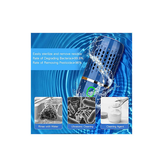 Rechargeable Cleaning Device Washing Machine Electrolysis Technology for Fruits, Vegetables, Meats & Various Utensils Blue