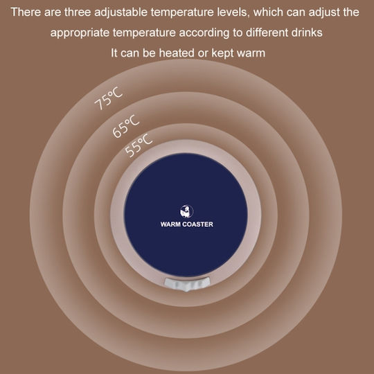 Usb Intelligent Constant Temperature Automatic Heating Coaster Βόρειο Ημισφαίριο Ροζ