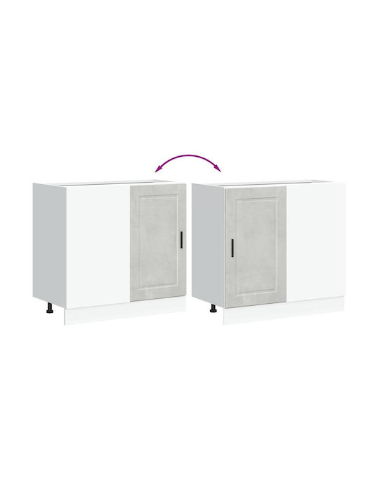 Dulap de Colț pardoseală Gri 86x46x81.5buc