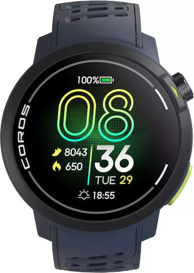 Coros Pace Pro GPS 46mm Smartwatch with Heart Rate Monitor (Blue)