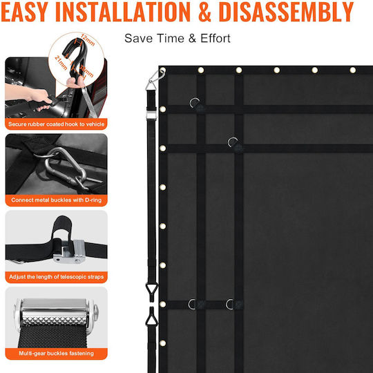 Vevor Cargo Net Heavy Duty Cargo Net 96" X 81" Ρυθμιζόμενες Πόρπες & Άγκιστρα S-hooks