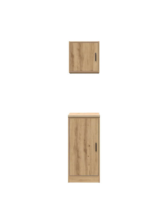Garage Cabinets 2 Pcs Artisan Oak Engineered Wood Brown 40 X 51 X 85 Cm