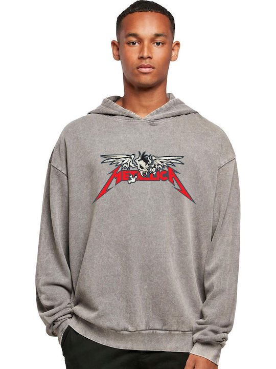 Oversized Premium Hoodie Metallica Skull Rock Avenue Asphalt