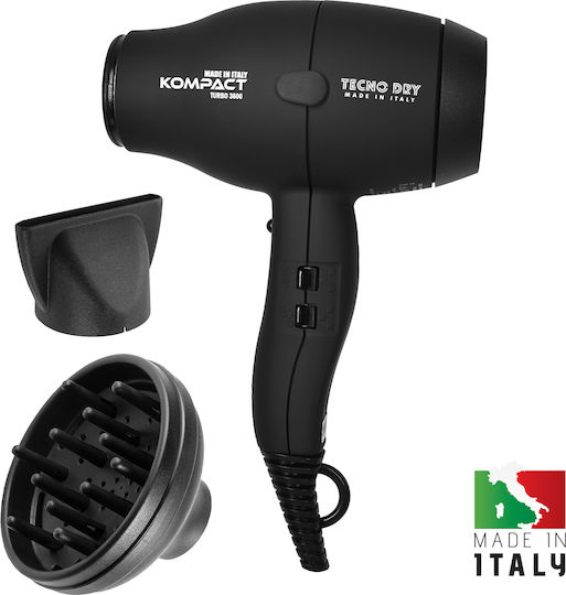 Tecno Dry Професионален Сешоар Turbo с Дифузер 2000W