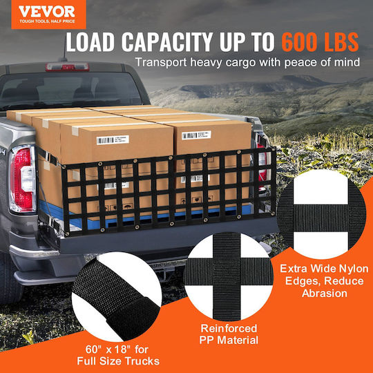 Vevor Pickup Truck Tailgate Net 60" X 18" Full Size Trucks