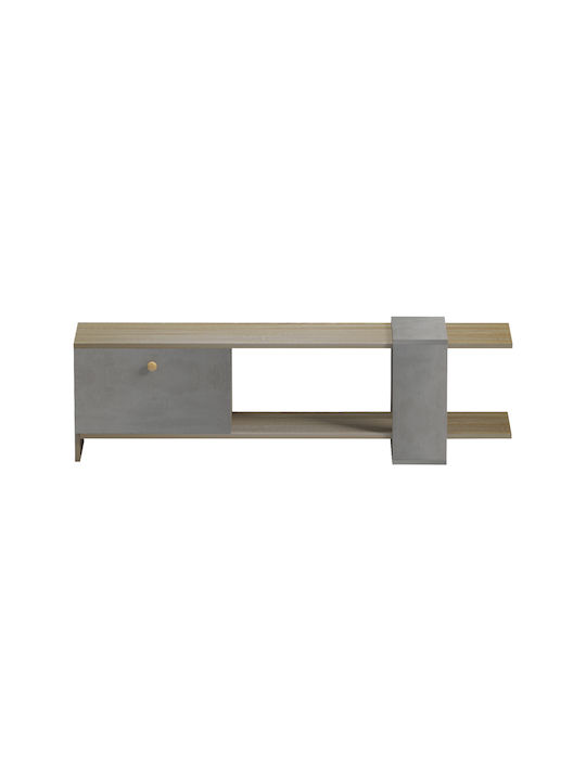 TV Stand Standi from Metal & Wood Sonoma-grey Cement L120xW25xH36.8cm