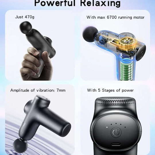 Yesido Gun Massage for the Body with Vibration Black