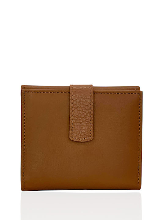 Small Leather Women's Wallet Classic with RFID Tabac Brown