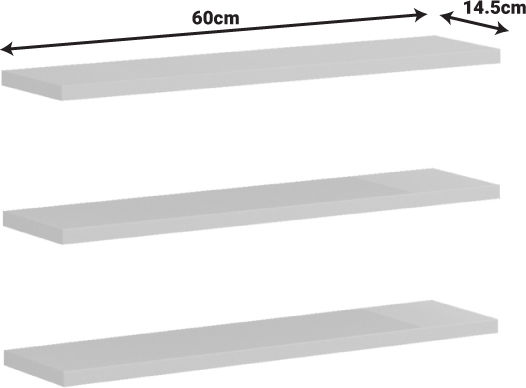 Divar Wall Shelf Grey Shade 60x14.5x1.8cm