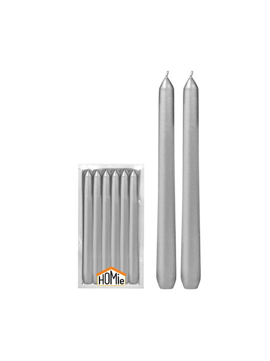 Venetian Silver Candle 20x2.2cm Homie 57490 12pcs 37-470