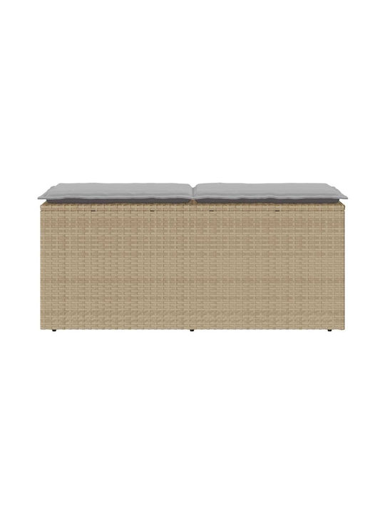 Bench Outdoor Rattan with Pillows 110x40x44cm