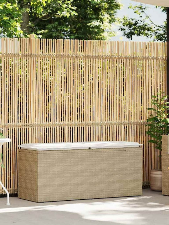 Bench Outdoor Rattan with Pillows 110x40x44cm