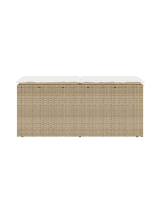 Bench Outdoor Rattan with Pillows 110x40x44cm