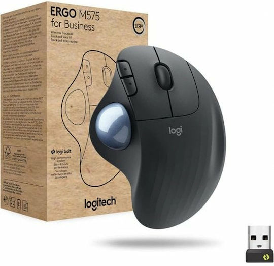 Logitech Ergo M575 for Business Wireless Ergonomic Bluetooth Mouse cu Trackball Negru