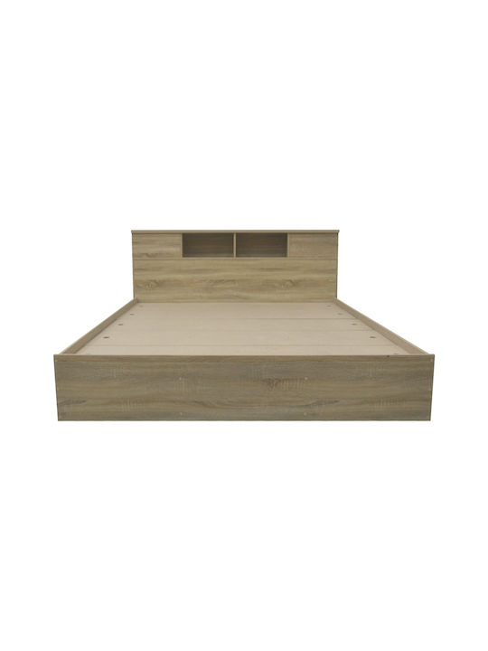 Olympus Double Bed Wooden Natural With Slats For Mattress 160x200cm
