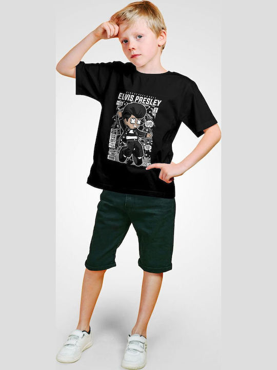 Παιδικό T-shirt Black Elvis