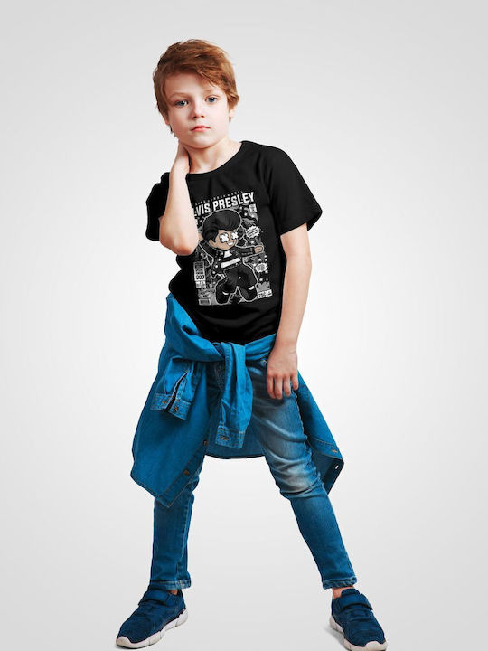 Παιδικό T-shirt Black Elvis