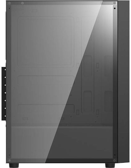 Darkflash A290 + 3 fans Gaming Midi Tower Κουτί Υπολογιστή με Πλαϊνό Παράθυρο και RGB Φωτισμό Black
