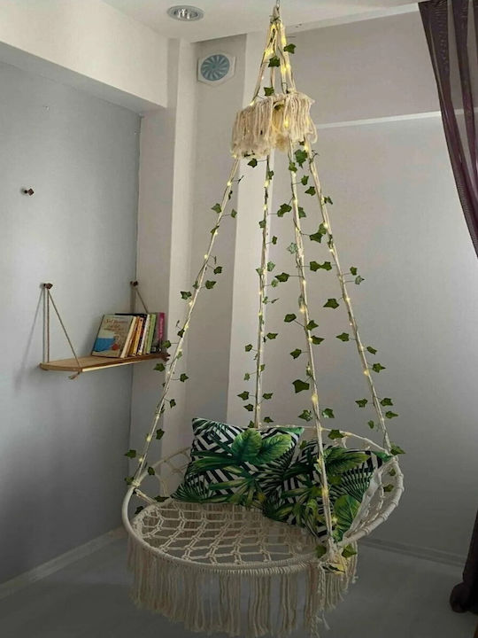 Femmit Αιώρα Χειροποίητη Πλεκτή Macrame, 60x80 Cm Εκρού, από 100% Βαμβακερό Νήμα
