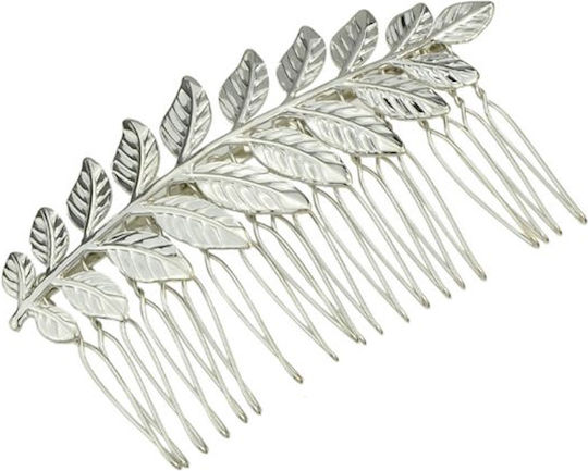 Elegant Bridal Hair Comb Silver Olive Design Fanhua