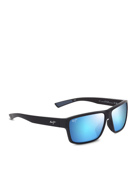 Maui Jim Ανδρικά Γυαλιά Ηλίου με Μαύρο Κοκκάλινο Σκελετό και Μπλε Καθρέφτη Φακό B661-02