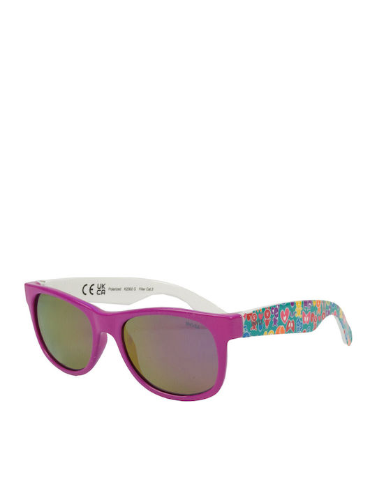 Invu Square Baby Kids Sunglasses with Polarized Lens Animals Purple for 1-4 Years