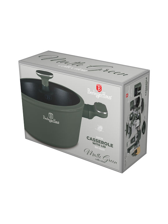 Berlinger Haus Matte Green Collection Deep Pot made of Aluminum 4.1lt / 24cm