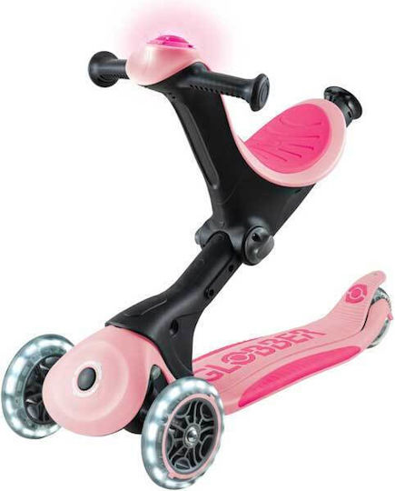 Globber Детски Ролери Сгъваеми Go Up Deluxe 3 Колела със Седалка за 15+ Месеца Розови