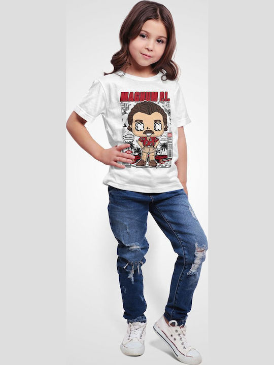 Παιδικό T-shirt Λευκό Magnum Pi