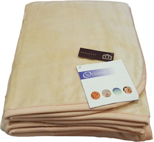Manterol Casa Hypoallergenic Oceanis Color Spanish Velvet Blanket Double Size 180x240cm Ecru