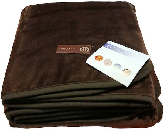 Manterol Casa Hypoallergenic Oceanis Color Spanish Velvet Blanket Double Size 180x240cm Ecru