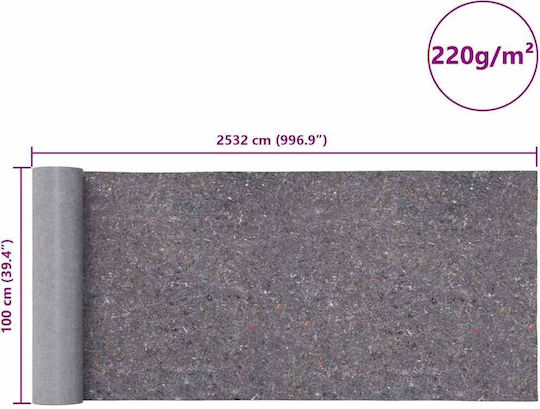 Vidaxl Αντιολισθητικό Μαλλί Ζωγράφου 2532 Cm 220 G/m² Γκρι