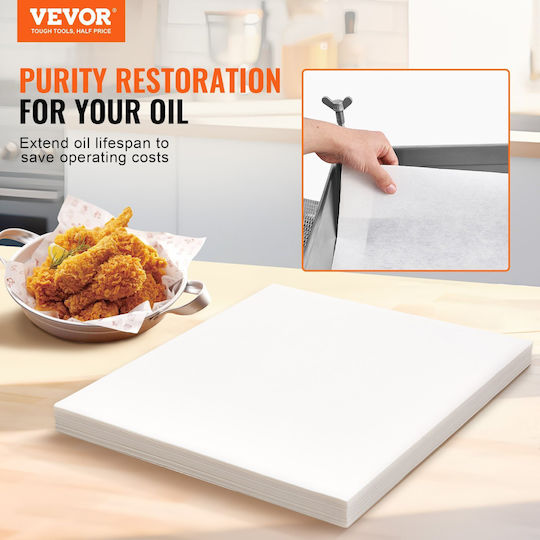Vevor Fryer Filter Paper 100 Sheets 19.3" X 16.1" Replacement Fryer Filter Sheets 18L/38L Commercial Mobile Fryer Filter Machine Restaurant Fast Food Shop Stand Carnival Concession