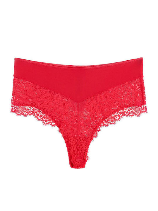 Γυναικείο Slip με Δαντέλα Rojo