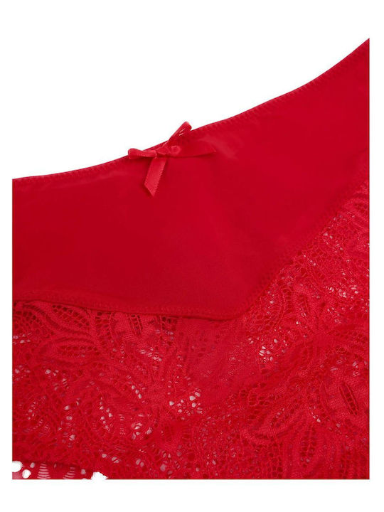 Γυναικείο Slip με Δαντέλα Rojo