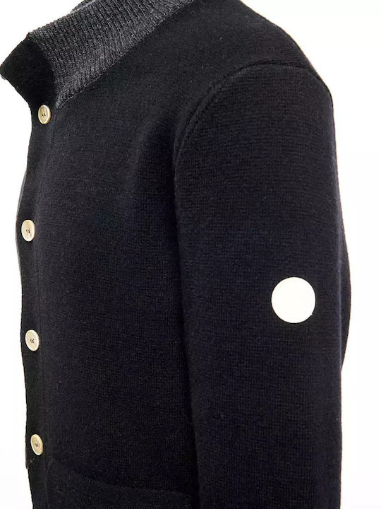 Danny Kein K33 Cardigan Ανδρική Ζακέτα Πλεκτή με Κουμπιά Μαύρη