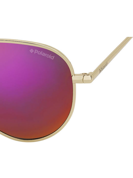 Polaroid Aviator Παιδικά Γυαλιά Ηλίου με Polarized Καθρέφτη Φακό Χρυσά