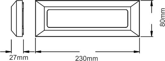 Aca Επιτοίχια Εξωτερική Πλαφονιέρα LED IP65 4W με Θερμό Λευκό Φως 23x80x8εκ.