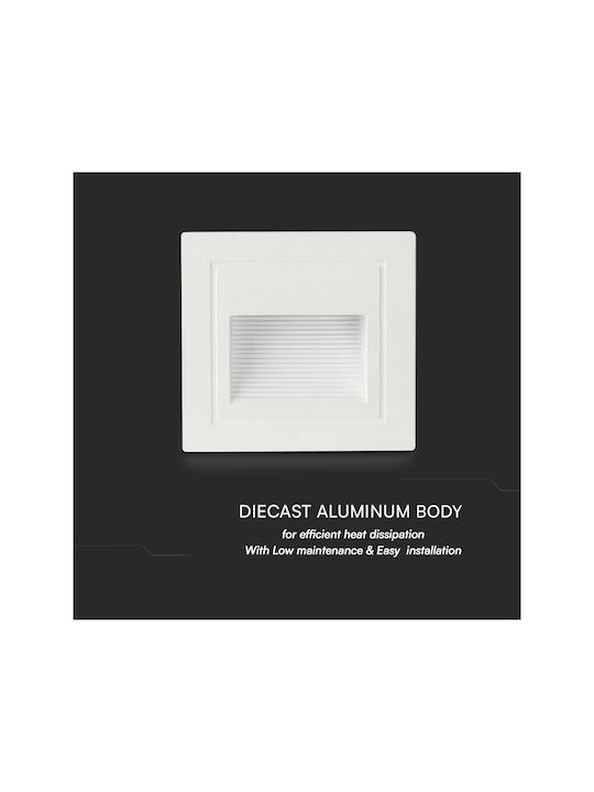 V-TAC Επιτοίχια Εξωτερική Πλαφονιέρα LED IP65 5W με Θερμό Λευκό Φως 8.4x8.4x5εκ.