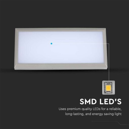V-TAC Wall-Mounted Outdoor Ceiling Light LED IP65 12W with Warm White Light 26.5x12x8.1εκ.
