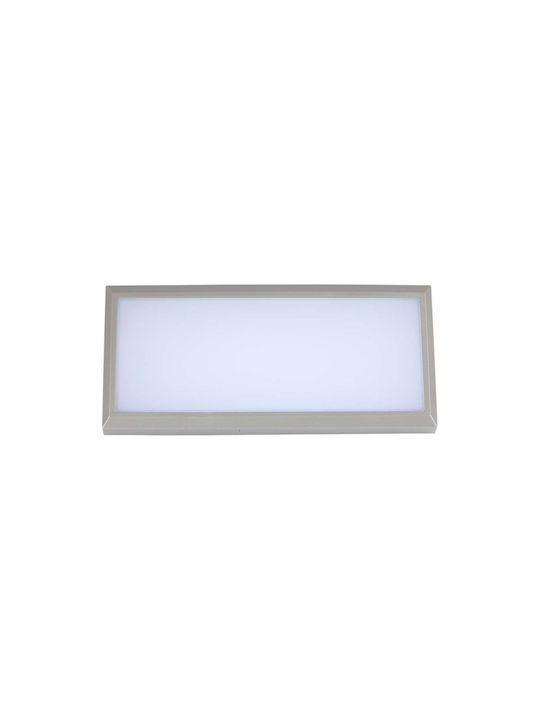 V-TAC Wall-Mounted Outdoor Ceiling Light LED IP65 12W with Warm White Light 26.5x12x8.1εκ.